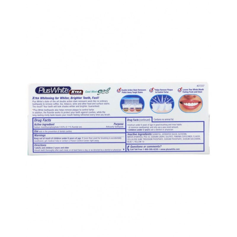Pasta wybielająca Plus White, Xtra Whitening with Tartar Control, Cool Mint Gel, 3.5 oz (100 g)