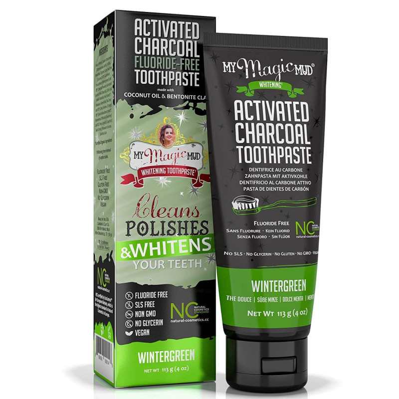 Wybielająca pasta do zębów z aktywnym węglem bez fluoru My Magic Mud 113 g