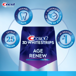 Paski Crest Age Renew bezpieczne dla szkliwa 30 lat przebarwień usunięte