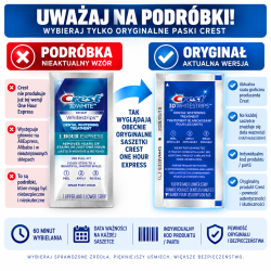Oryginalne Crest 3D Whitestrips 1 Hour Express – jak rozpoznać podróbkę