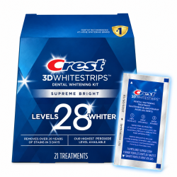 Paski wybielające Crest 3D Whitestrips Supreme FlexFit – opakowanie z oryginalną saszetką