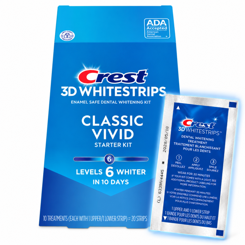 Crest 3D Whitestrips Classic Vivid – oryginalne opakowanie