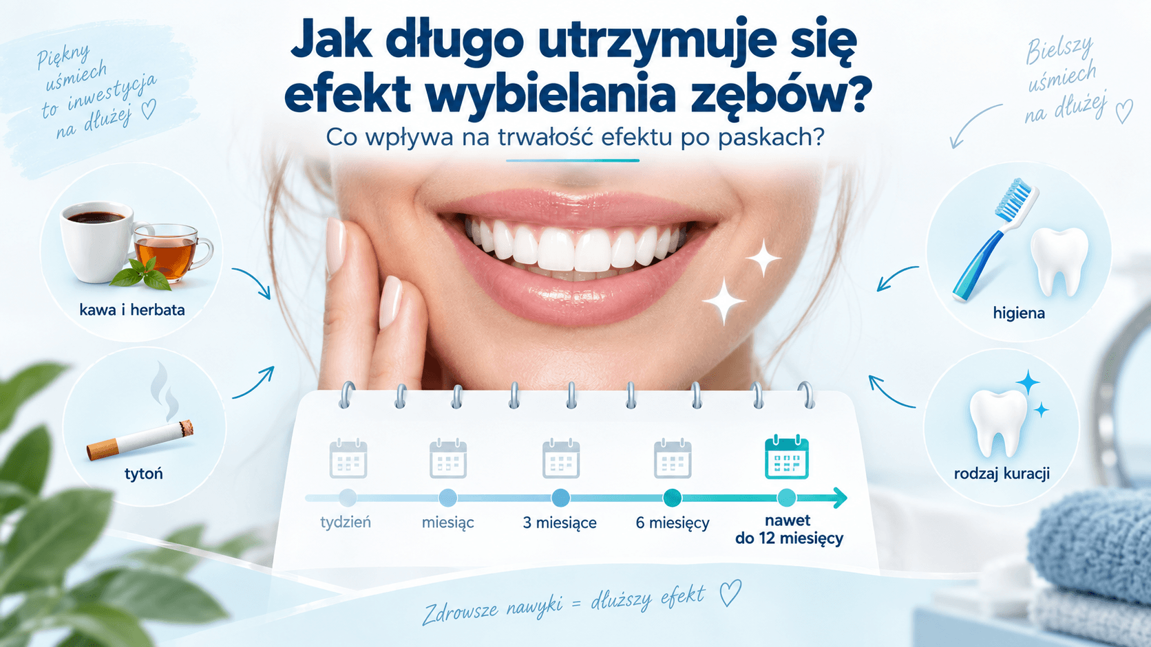 Jak długo utrzymuje się efekt wybielania zębów po paskach